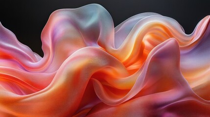 Obraz premium Flowing fabric, ombre hues, dark background, design element