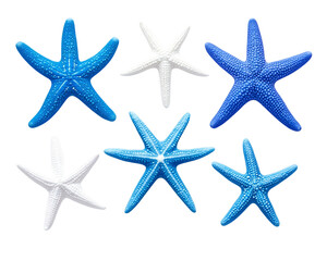 Starfish various colors andisolated on transparent background