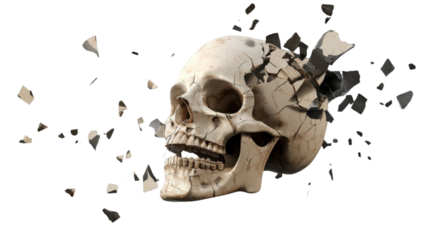 skull on black background