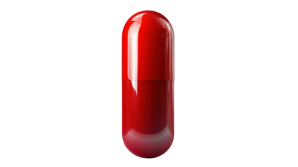 red pills isolated on white background