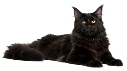 Black Smoke Maine Coon. PNG.
