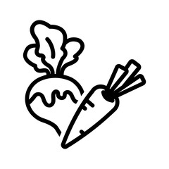 Vector black line icon for Roots