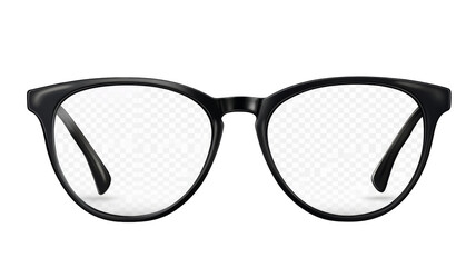 Fototapeta premium Stylish black glasses with transparency background png format studio environment modern viewpoint