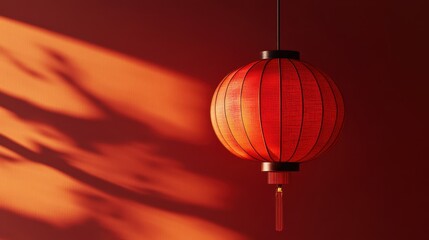 Obraz premium A vibrant red linen kraft paper texture, reminiscent of the warmth of a spring festival lantern, transforms into an abstract pattern, evoking the spirit of Chinese New Year on a minimalist, plain