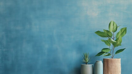 A tranquil backdrop of soft blue linen paper, its texture subtly embossed like the gentle strokes of a painter is brush, providing a calming and sophisticated aesthetic for a wallpaper or plain