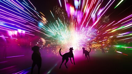 Canine Fireworks Extravaganza: A Night of Celebration and Spectacle