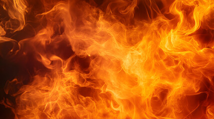 Flames filling the scene with a vibrant display of orange and yellow hues, creating a fiery ambiance