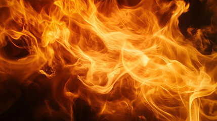 Vibrant flames filling the scene with fiery orange and yellow hues, creating an intense heat and glow