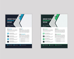 a bundle of 2 templates of a4 flyer, Flyer template layout design. perfect for creative professional business. Creative Corporate & Business Flyer Brochure Template Design, abstract business flyer, 