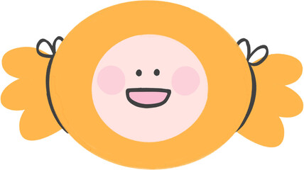 Smiling Candy Fairy – Cute and Playful Character Illustration