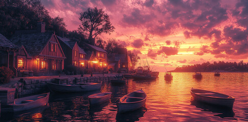 Fototapeta premium house on the lake