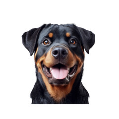 Fototapeta premium Happy Rottweiler Dog Portrait, Close-up Studio Shot