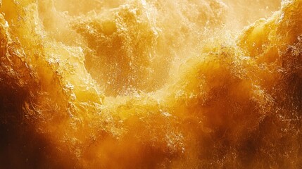 Naklejka premium Golden waterfall surging, sunlight, nature background, texture