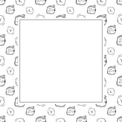 business frame. doodle startup square frame. hand drawn business frame background. startup background