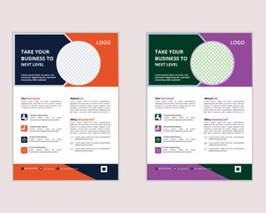 a bundle of 2 templates of a4 flyer, Flyer template layout design. perfect for creative professional business. Creative Corporate & Business Flyer Brochure Template Design, abstract business flyer, 