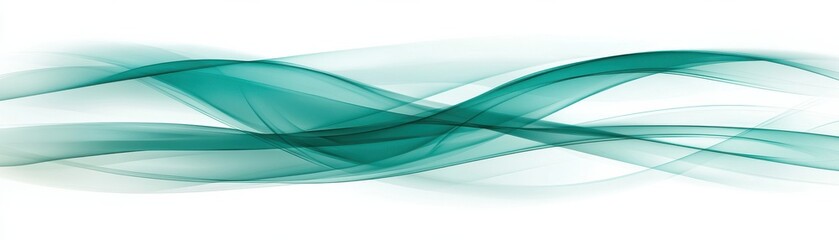 Obraz premium A flowing, abstract design featuring smooth teal waves, creating a sense of movement and tranquility.