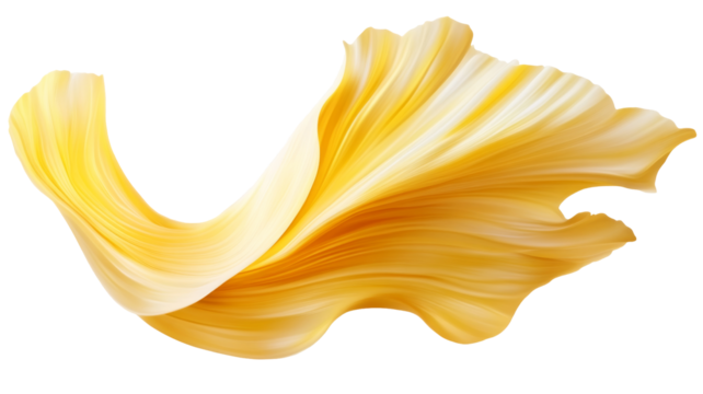 Elegant yellow wave design transparency background png format soft colors artistic perspective