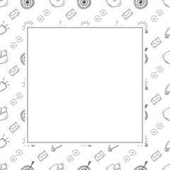business frame. doodle startup square frame. hand drawn business frame background. startup background