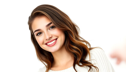 Fototapeta premium Portrait of a Beautiful Young Woman Smiling 
