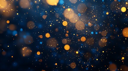 Fototapeta premium Abstract bokeh background with gold and blue lights