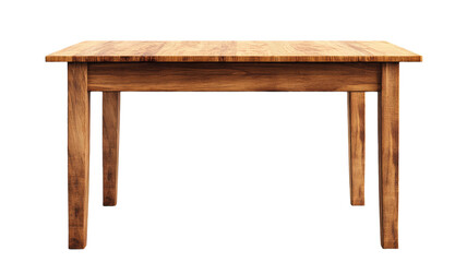 Wooden dining table on png image minimalist style studio environment high transparency background