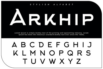 Cropped typography, set of uppercase letters and numbers, alphabet