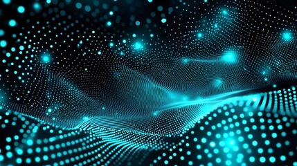 Obraz premium Abstract representation of interconnected network with glowing blue dots
