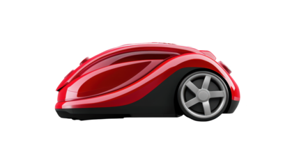 Advanced red and black robot with wheels, a glimpse into modern robotics automation