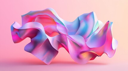 Obraz premium Abstract, colorful, flowing, draped, form, on soft, pastel background