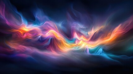 Abstract Colorful Flowing Energy in Cosmic Space