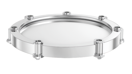Large industrial pipe clamp with holes for fastening with nuts.