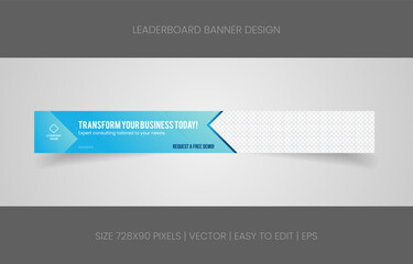 leaderboard 728x90 template banner design with abstract background for promotion website social media 