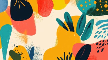Abstract colorful shapes,  organic forms,  decorative design,  background illustration