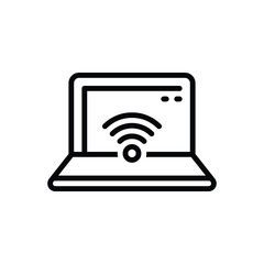 Black line icon for wifi