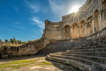 Fototapeta premium ancient theater where Roman emperors enjoyed entertainment