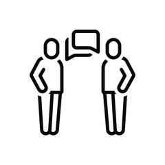 Black line icon for communication