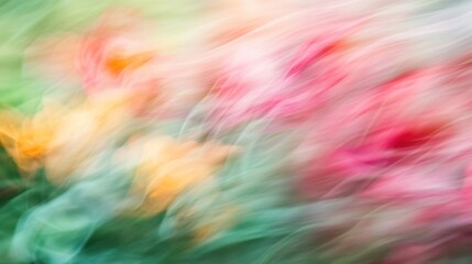Abstract colorful tulip garden motion blur