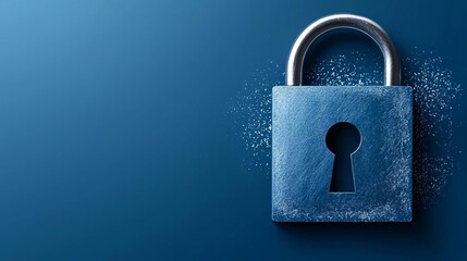 A sleek padlock against a blue background symbolizes security and safety.