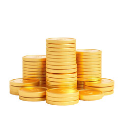Stack of Shiny Gold Coins on Black Background for Financial Themes