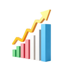 Colorful Growth Chart Illustrating Business Success and Profit Trends