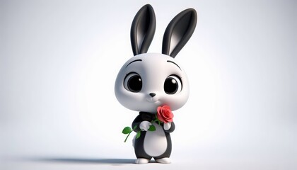 Obraz premium Rabbit with a Rose