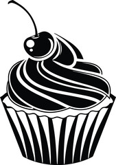 Cupcake Silhouette, Vector Design, Cupcake Icon