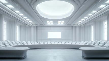 A legislative hall with lawmakers debating net neutrality laws. Featuring fairness and accessibility