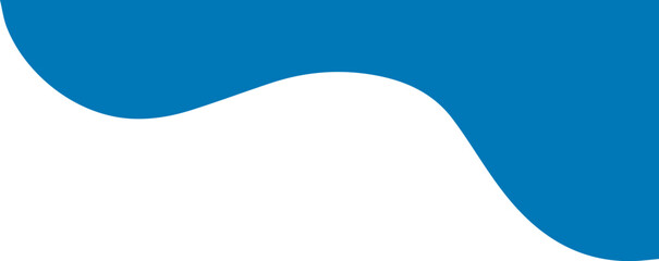 Modern blue abstract wavy quarter shape