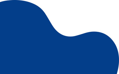 Modern blue abstract wavy quarter shape