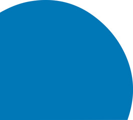 Modern blue abstract wavy quarter shape