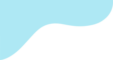 Modern blue abstract wavy quarter shape