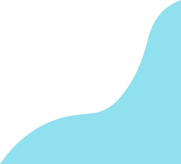 Modern blue abstract wavy quarter shape