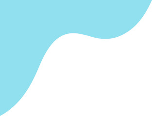 Modern blue abstract wavy quarter shape