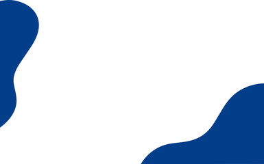 Modern blue abstract wavy quarter shape